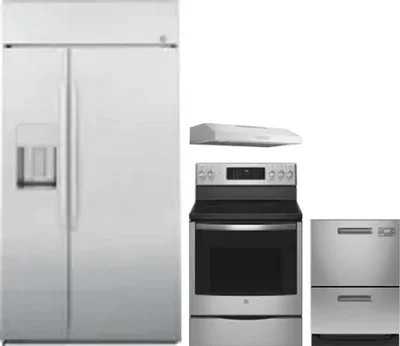 4 Piece Package Includes Refrigerator, Range, Hood And Dishwasher